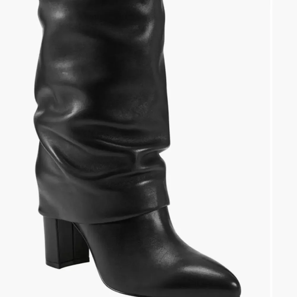 Marc fisher black leather knee